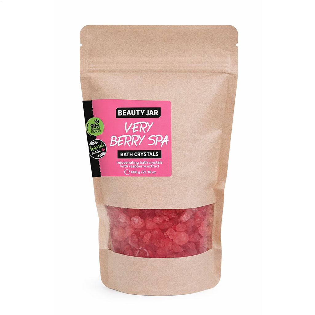 Омолоджувальні кристали для ванни Beauty Jar Very Berry SPA Bath Crystals з ектрактом малини, 600 г
